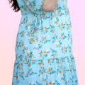Sifan with inner Summer Florida Printed Plus Size Ladies One-piece Dresses. 