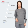 Rupa Thermacot Full Sleeve Round Neck Grey Thermal Top For Women | Thermal Wear For Women (Top Only). 