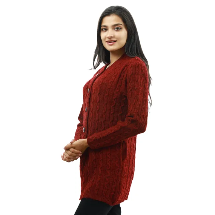Cardigan%20for%20Women%20%E2%80%93%20Maroon%20Woolen%20V-Neck%20Full%20Sleeve%20Front%20Button%20Sweater%20with%20Cable%20Knit%20Design%20%7C%20Trendy%20Winter%20Wear%20-%20Image%203