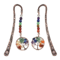 ARELENE 2X Chakra Crystal Bookmark Vintage Metal Tree Bookmarks for Women Student Teacher Graduation Christmas Gift. 