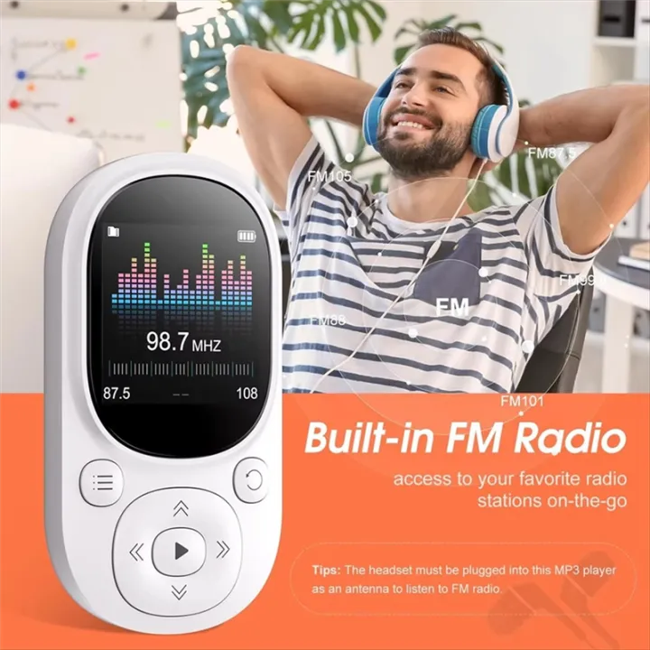64GB%20Clip%20MP3%20Player%20with%20Bluetooth%205.3,%20Lossless%20Sound,%20FM%20Radio,%20Voice%20Recorder,%20Supports%20Up%20to%20128GB%20TF%20Card%20White%20-%20Image%203