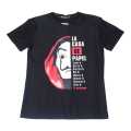 Black La Casa De Papel Printed T-shirt For Men. 