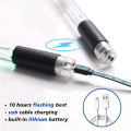 OUMERY 2X LED Light Emitting Drumsticks 15 Colour Gradient USB Rechargeable+Switch Electronic Drumsticks for Stage Performance. 