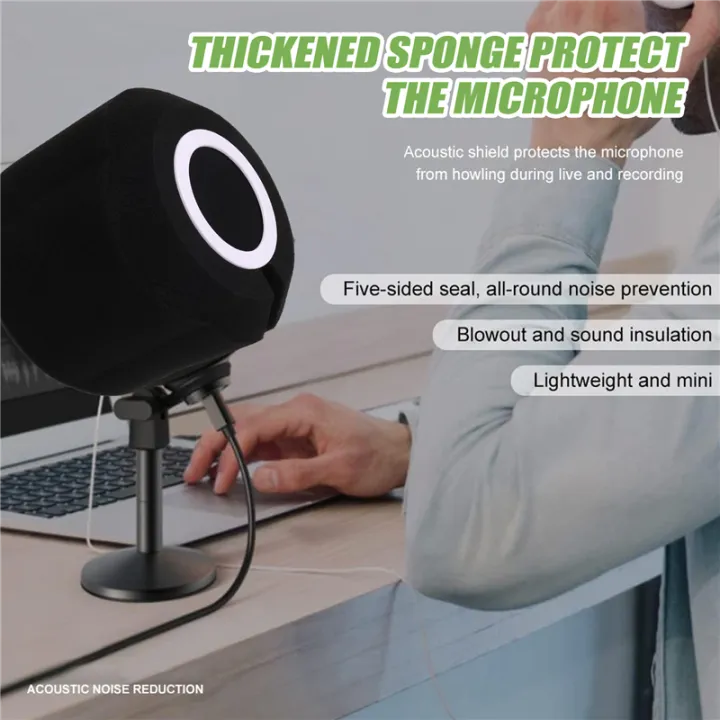 (GGBR)%20C3%20Microphone%20Wind%20Shield%20Mic%20Screen%20Acoustic%20Filter%20Acoustic%20for%20Record%20Studios%20Mic%20Sound-Absorbing%20Foam%20Black%20-%20Image%207