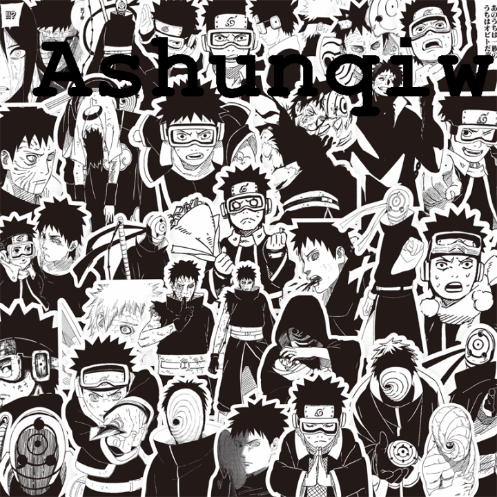 Ashunqiwen%20Special%2065-75PCS%20Black%20White%20NARUTO%20Anime%20Stickers%20Decoration%20Suitcase%20Scrapbooking%20Laptop%20Phone%20Stationery%20Manga%20Kid%20Sticker%20-%20Image%203