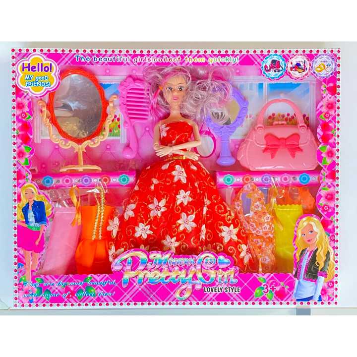 Barbie Doll With Clothes And Makeup Sets