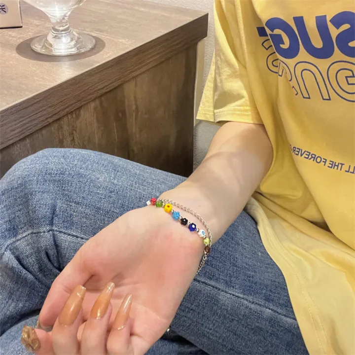 Unique%20Design,%20Dopamine%20,%20New%20Style%20for%20Fashionable%20Girls%20and%20BFFs,%20%20Double-layer%20A146%20Hot%20Trend:%20Bracelets%20and%20Colorful%20Glass%20Flower%20Bracelets%20-%20-%20Image%202