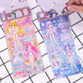 Shinle Double Layer Cartoon 3D Emed Princess Doll Magic Girl Scene Dress-Up Bubble Stickers. 