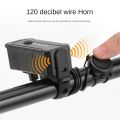 Durable 2 in1 Bicycle Light 3 Light Modes 120 Decibels Loud Bike Handlebar Light USB Rechargeable with Horn Flashlight Bike Flashlight For Night Riding. 