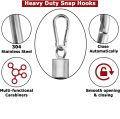 Stainless Steel Carabiner Spring Snap Link, Tricep Rope Attachment 1 piece ( Single Piece ) | Hook for Gym Attachments. 
