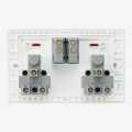 White Color Double Power Socket. 