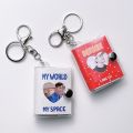 Creative With Keychain Mini Photo Album Simple Snap Button Design Storage Photo Card Holder PVC DIY Portable Pocket Album Photo Sticker. 