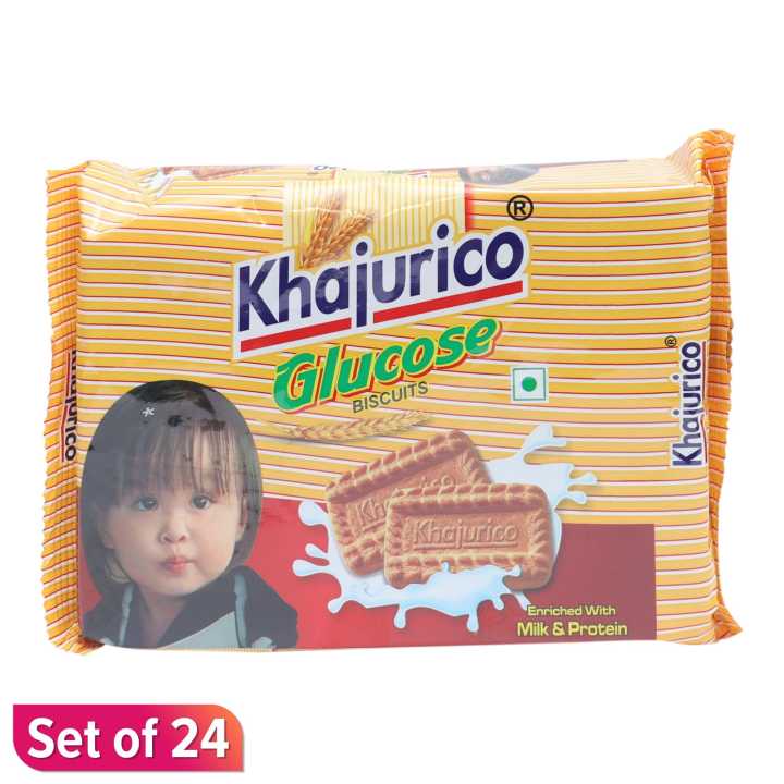 Khajurico Glucose Biscuit 200Gm Set Of 24