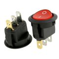 Round Switch 10A 250V AC SPDT ON-OFF Round Rocker Switch With Indicator -1 pcs. 