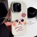 Cartoon Emo Expression Couples Phone Case Compatible for IPhone 15 11 12 14 13 Pro Max 8 7 Plus XR X XS Max 7Plus Plating Metal Lens Soft Case. 
