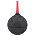 FORIDE 2X Pancake Maker - Non-Stick Pancake Pan Griddle Grill Pan Mini Crepe Maker 7-Mold with Silicone Handle, Black Animal. 