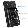 Vantime for Samsung Galaxy A24 4G Case Stand Slide Lens Cover Shockproof Hard Phone Back Casing. 