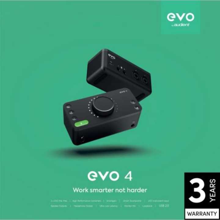 Audient EVO 4 2i2 Audio Interface - Smart Gain - Loop Back