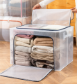 66L Transparent Dust-proof Thickened Foldable Storage Box Large Capacity Clothes Bag. 
