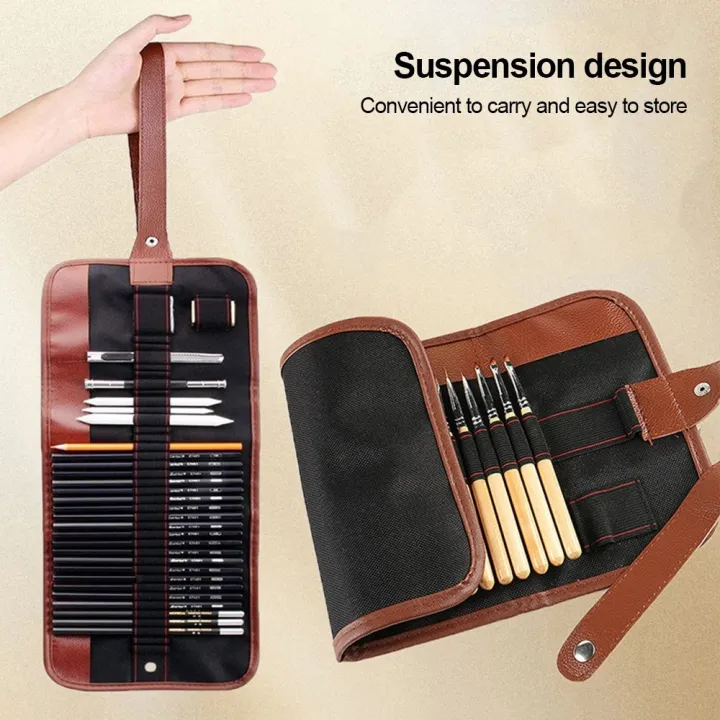 New%2025%20Holes%20Nail%20Art%20Tool%20Storage%20Foldable%20Large%20Capacity%20Light%20Therapy%20Pen%20Storage%20Leather%20Canvas%20Nail%20Art%20Pen%20Storage%20Box%20-%20Image%206
