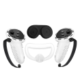 1Set Parts Accessories for Meta Quest 3 Silicone Case+Handle Case+Face Cover+Blackout Mask Full Kit Anti-Leakage Nose Pad VR Silicone Case. 