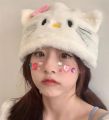 NEW Kawaii Hello Kitty Hat for Girls Ins Style Y2K Hello Kitty Hats Women Sweet Fashion Winter Plush Warm Hat Cosplay Harajuku Hats. 