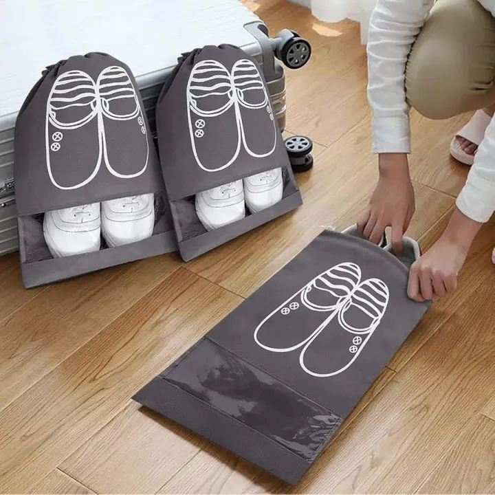 1Pc%20Portable%20Travel%20Shoe%20Bag%20,%20Waterproof%20Shoe%20Bag%20For%20Gym%20,%20Travel%20,%20Space-saving%20Dust-proof%20Storage%20Bag%20With%20Rope%20Non-woven%20Shoe%20Bag%20-%20Image%202