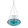 JAERBEE Hanging Bird Bath with Solar Fountain Solar Bird Bath Fountains Hanging Bird Baths for Outdoors Gray. 