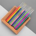 New Rubber Handle Knitting Needles Long Multisize Crocheting Hooks Handicraft Hand Weave Tool. 