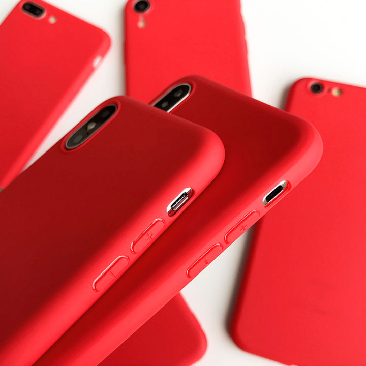 Red%20Matte%20Phone%20Case%20For%20iphone%2012%2013%2011%20Pro%20XS%20Max%20XR%20X%208%207%206S%206%20Plus%20SE%202020%20Silicone%20Cases%20Solid%20Color%20Soft%20TPU%20Back%20Cover%20-%20Image%204
