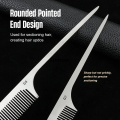 Linman Barber Professional Stainless Steel Women Hairdressing Comb AntiHot Selling -static Men's Haircut Clipper Ultra-thin Comb Salon Styling Tool. 