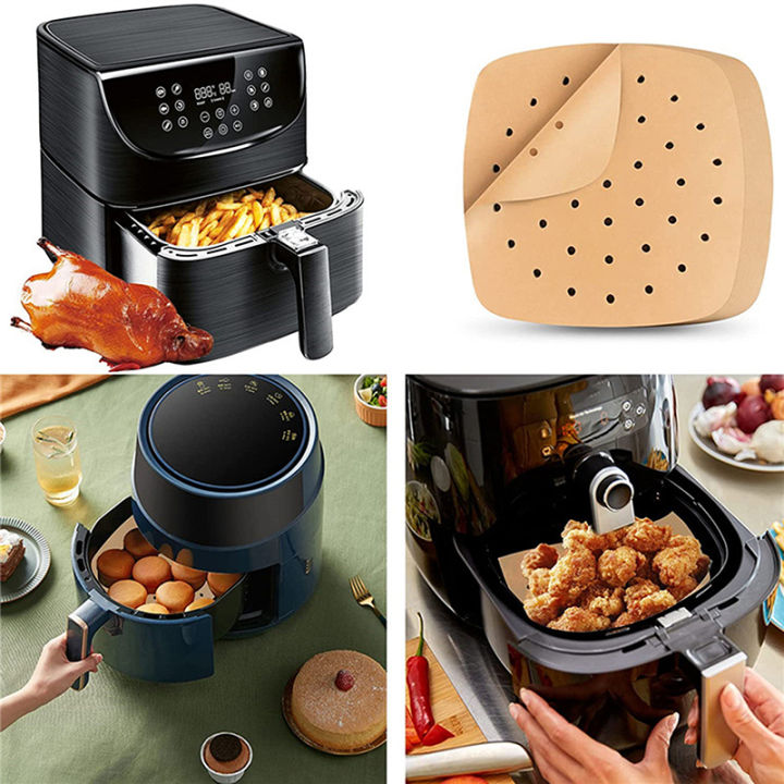 50Pcs Air Fryer Steamer Liners Perforated Baking Paper Non-Stick Steamer Lining MNP