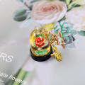 Cute Keychain Trendy Rose Little Prince'S Rose Flower Keychain Fashion Creative Moving Liquid Keychain for Handbag Accessory. 