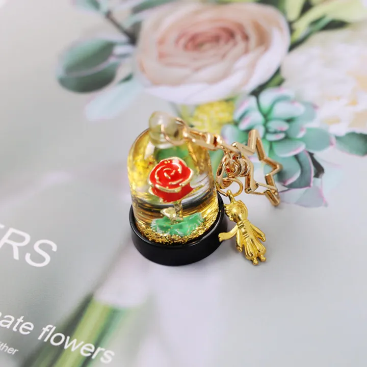 Cute%20Keychain%20Trendy%20Rose%20Little%20Prince'S%20Rose%20Flower%20Keychain%20Fashion%20Creative%20Moving%20Liquid%20Keychain%20for%20Handbag%20Accessory%20-%20Image%206