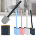 Silicone Toilet Brush,Toilet Bowl Brush and Holder Set with Small Brush for Deep Cleaning, Freestanding/Wall Mounted Toilet Brush Holder. 