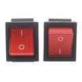 16A/250VAC 20A/125VAC Red Indicator Light 4 Pin ON/OFF DPST Rocker Switch 2 Pcs. 