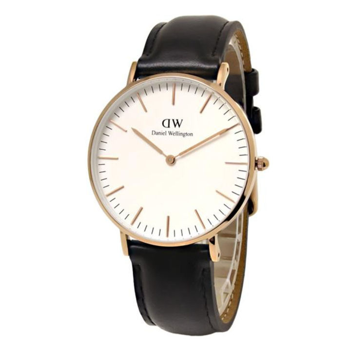 Fashionable Stick Index Men Watch PU Leather Strap Analog - Black/White
