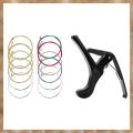 Kqueebee 1 Pcs Quick Change Folk Acoustic Electric Guitar Trigger Capo Key Clamp & 2 Sets Guitar Strings Replacement Steel String. 