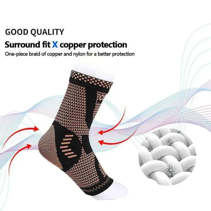GOBYGO%201PCS%20Brace%20Sports%20Ankle%20Support%20Elastic%20Bandage%20Copper%20Compression%20Sleeves%20Unisex%20Gym%20Fiess%20Foot%20Protective%20Gear%20-%20Image%204
