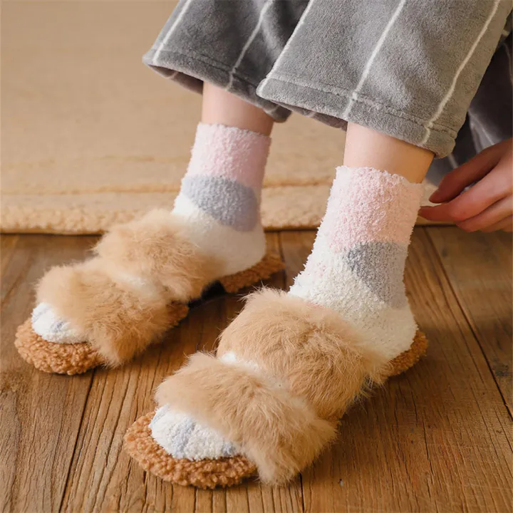 Stripe%20socks%20Women's%20socks%20Cozy%20socks%20Home%20floor%20socks%20Cute%20socks%20Cartoon%20socks%20Paw%20socks%20Girls%20socks%20%20socks%20for%20Sleeping%20socks%20Indoor%20socks%20Cosy%20home%20-%20Image%205