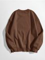 Men's Solid Color Crew Neck Loose Fit Pullover Sweatshirt For Summer Season. 