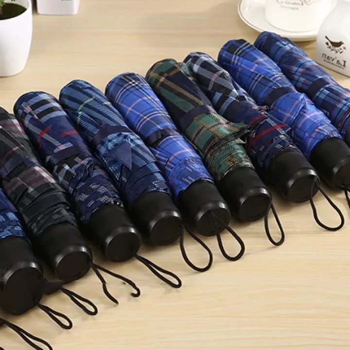 Umbrella Multicolor Check Print for Rain and Sun Heat for Men
