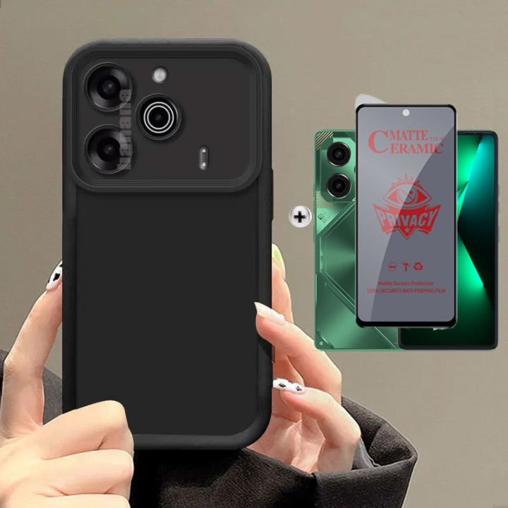 2 in 1 Tecno Pova 6 Neo Shockproof Phone Case for Tecno Pova 6 Pro Pova 5 Pro Pova Neo 2 Neo 3 Spark GO 1 GO 2025 2024 Privacy Tempered Glass Screen Protector