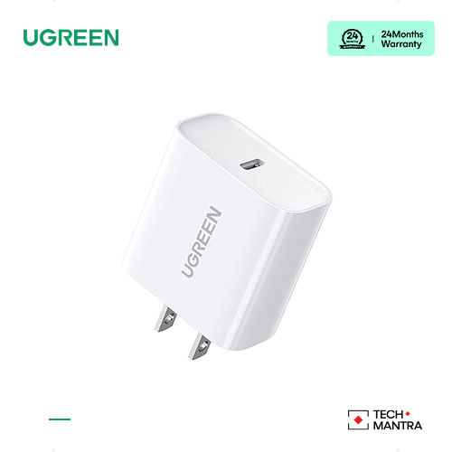 ( CD137 60449) UGREEN 20W USB C Charger PD Fast Charger Block USB-C Wall Charger Power Adapter Compatible with i OS and android IN WHITE