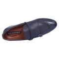 Coffee Brown  Leather None Lace Clip On Black Horse  Loafer Shoes For Men. 