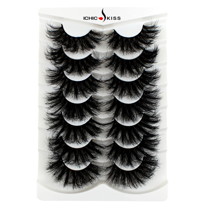 HOT%207%20Pairs%20False%20Eyelashes,%20Fluffy%20Mink%20Lashes%20,%20Cat-Eye%20Look%208D%20Volume%20Eyelash%20Strips%20-%20Image%206