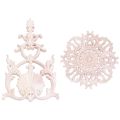 NAMUNY 2 Pcs Rubber Wood Carved Applique Vintage Furniture , No. A & No.H. 