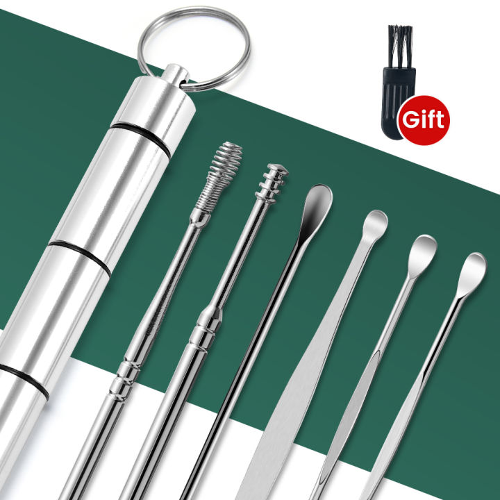 Ear Cleaner Key Chain Earpick Sticks Wax Removal Care Cleanser Earwax ...
