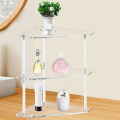 Acrylic Triangle End Table - 3 Tier Corner Side Table - Small Corner Table for Living Room, Bedroom, Bathroom. 