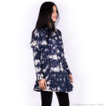 Creative Touch Fashion Navy blue mix Patterned Cotton Tie-Dye Outer For Women WJK4377. 